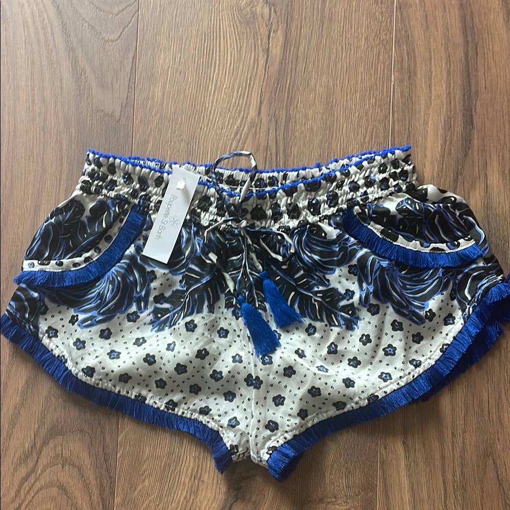 Blue Patterned Women's Shorts